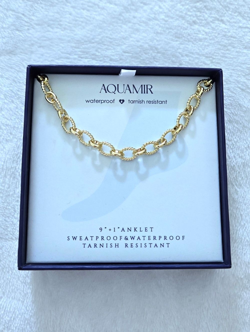 Aquamir Waterproof Gold💛 Oval Link Chain⛓️ Bracelet - NIB
